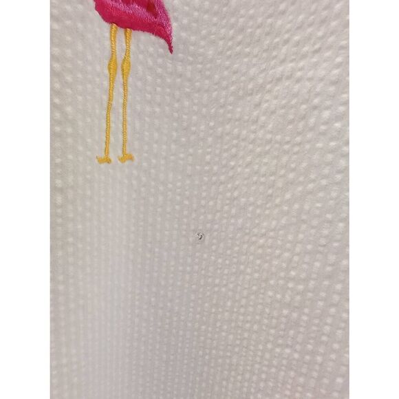 Victoria Jones double layered pink, pinstripe, flamingo, short sleeve, button do - Picture 5 of 6